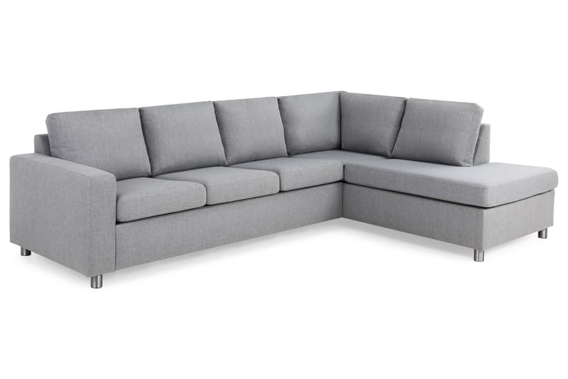 Crazy 4-sits Högervänd L-formad Schäslongsoffa i Tyg - Grå - Möbler - Soffa - Divansoffa & schäslongsoffa - 3 sits soffa med divan