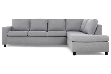 Crazy 4-sits Högervänd L-formad Schäslongsoffa i Tyg - Grå - Möbler - Soffa - Divansoffa & schäslongsoffa - 3 sits soffa med divan