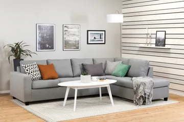 Crazy 4-sits Högervänd L-formad Schäslongsoffa i Tyg - Grå - Möbler - Soffa - Divansoffa & schäslongsoffa - 3 sits soffa med divan