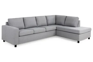 Crazy 4-sits Högervänd L-formad Schäslongsoffa i Tyg - Grå - Möbler - Soffa - Divansoffa & schäslongsoffa - 3 sits soffa med divan