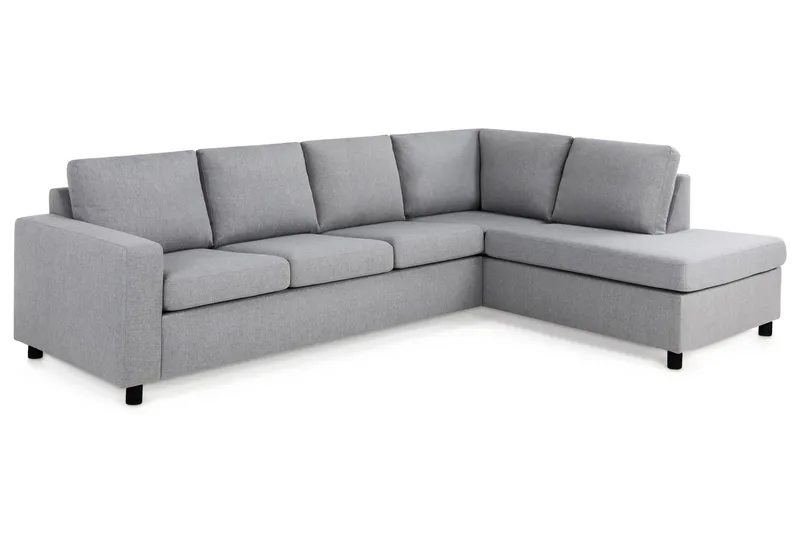 Crazy 4-sits Högervänd L-formad Schäslongsoffa i Tyg - Grå - Möbler - Soffa - Divansoffa & schäslongsoffa - 3 sits soffa med divan