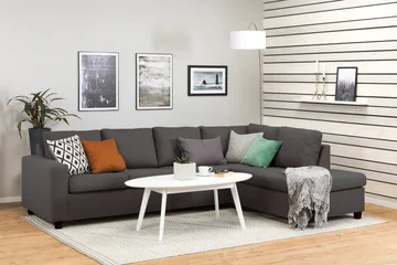 Crazy 4-sits Högervänd L-formad Schäslongsoffa i Tyg - Mörkgrå - Möbler - Soffa - Divansoffa & schäslongsoffa - 3 sits soffa med divan