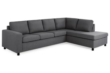 Crazy 4-sits Högervänd L-formad Schäslongsoffa i Tyg - Mörkgrå - Möbler - Soffa - Divansoffa & schäslongsoffa - 3 sits soffa med divan