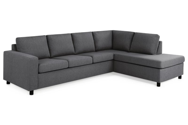 Crazy 4-sits Högervänd L-formad Schäslongsoffa i Tyg - Mörkgrå - Möbler - Soffa - Divansoffa & schäslongsoffa - 3 sits soffa med divan