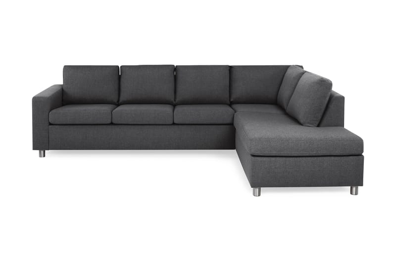 Crazy 4-sits Högervänd L-formad Schäslongsoffa i Tyg - Mörkgrå - Möbler - Soffa - Divansoffa & schäslongsoffa - 3 sits soffa med divan