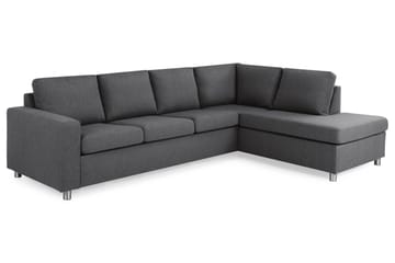 Crazy 4-sits Högervänd L-formad Schäslongsoffa i Tyg - Mörkgrå - Möbler - Soffa - Divansoffa & schäslongsoffa - 3 sits soffa med divan