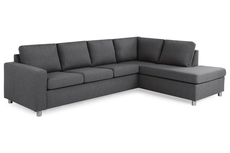Crazy 4-sits Högervänd L-formad Schäslongsoffa i Tyg - Mörkgrå - Möbler - Soffa - Divansoffa & schäslongsoffa - 3 sits soffa med divan