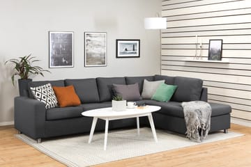 Crazy 4-sits Högervänd L-formad Schäslongsoffa i Tyg - Mörkgrå - Möbler - Soffa - Divansoffa & schäslongsoffa - 3 sits soffa med divan