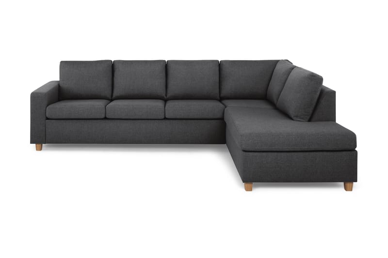 Crazy 4-sits Högervänd L-formad Schäslongsoffa i Tyg - Mörkgrå - Möbler - Soffa - Divansoffa & schäslongsoffa - 3 sits soffa med divan