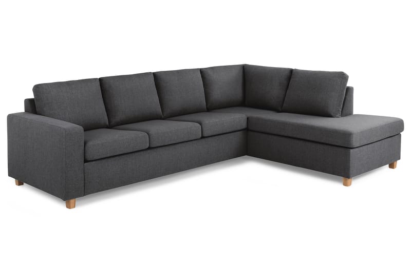 Crazy 4-sits Högervänd L-formad Schäslongsoffa i Tyg - Mörkgrå - Möbler - Soffa - Divansoffa & schäslongsoffa - 3 sits soffa med divan