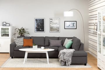 Crazy 4-sits Högervänd L-formad Schäslongsoffa i Tyg - Mörkgrå - Möbler - Soffa - Divansoffa & schäslongsoffa - 3 sits soffa med divan