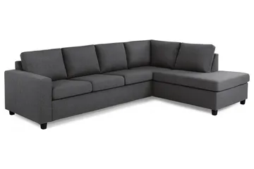 Crazy 4-sits Högervänd L-formad Schäslongsoffa i Tyg - Mörkgrå - Möbler - Soffa - Divansoffa & schäslongsoffa - 3 sits soffa med divan