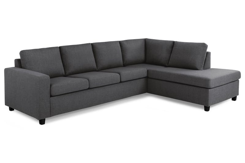 Crazy 4-sits Högervänd L-formad Schäslongsoffa i Tyg - Mörkgrå - Möbler - Soffa - Divansoffa & schäslongsoffa - 3 sits soffa med divan