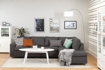 Crazy 4-sits Högervänd L-formad Schäslongsoffa i Tyg - Mörkgrå - Möbler - Soffa - Divansoffa & schäslongsoffa - 3 sits soffa med divan