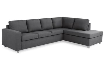 Crazy 4-sits Högervänd L-formad Schäslongsoffa i Tyg - Mörkgrå - Möbler - Soffa - Divansoffa & schäslongsoffa - 3 sits soffa med divan