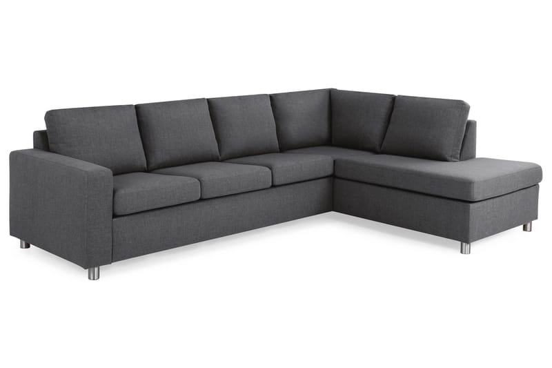 Crazy 4-sits Högervänd L-formad Schäslongsoffa i Tyg - Mörkgrå - Möbler - Soffa - Divansoffa & schäslongsoffa - 3 sits soffa med divan