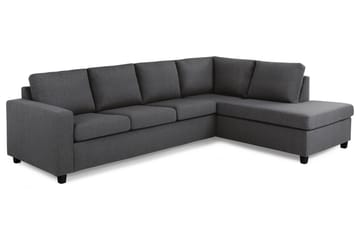 Crazy 4-sits Högervänd L-formad Schäslongsoffa i Tyg - Mörkgrå - Möbler - Soffa - Divansoffa & schäslongsoffa - 3 sits soffa med divan