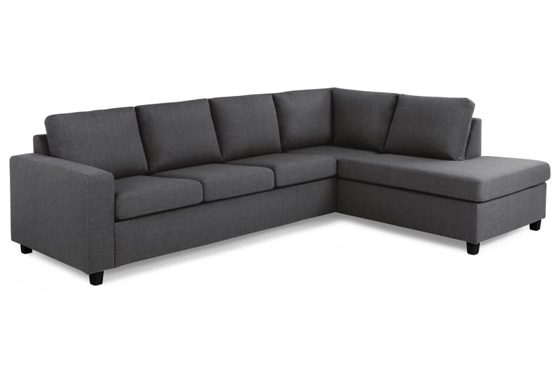 Crazy 4-sits Högervänd L-formad Schäslongsoffa i Tyg - Mörkgrå - Möbler - Soffa - Divansoffa & schäslongsoffa - 3 sits soffa med divan