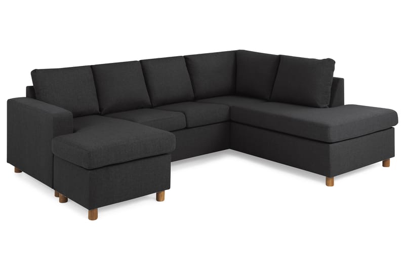 Crazy 4-sits Högervänd U-formad Large Soffa med Divan och Schäslong i Tyg - Antracit - Möbler - Soffa - Divansoffa & schäslongsoffa - 3 sits soffa med divan
