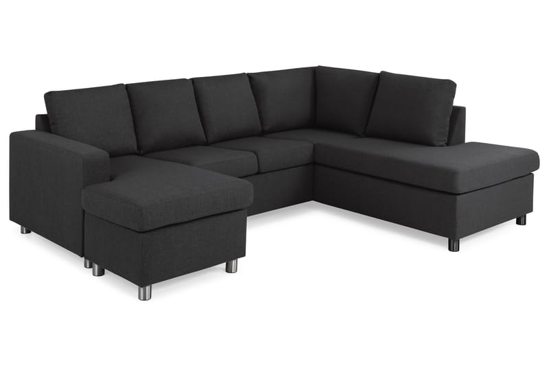 Crazy 4-sits Högervänd U-formad Large Soffa med Divan och Schäslong i Tyg - Antracit - Möbler - Soffa - Divansoffa & schäslongsoffa - 3 sits soffa med divan