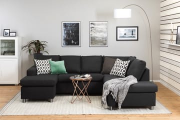Crazy 4-sits Högervänd U-formad Large Soffa med Divan och Schäslong i Tyg - Antracit - Möbler - Soffa - Divansoffa & schäslongsoffa - 3 sits soffa med divan