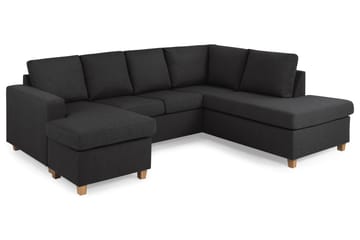 Crazy 4-sits Högervänd U-formad Large Soffa med Divan och Schäslong i Tyg - Antracit - Möbler - Soffa - Divansoffa & schäslongsoffa - 3 sits soffa med divan