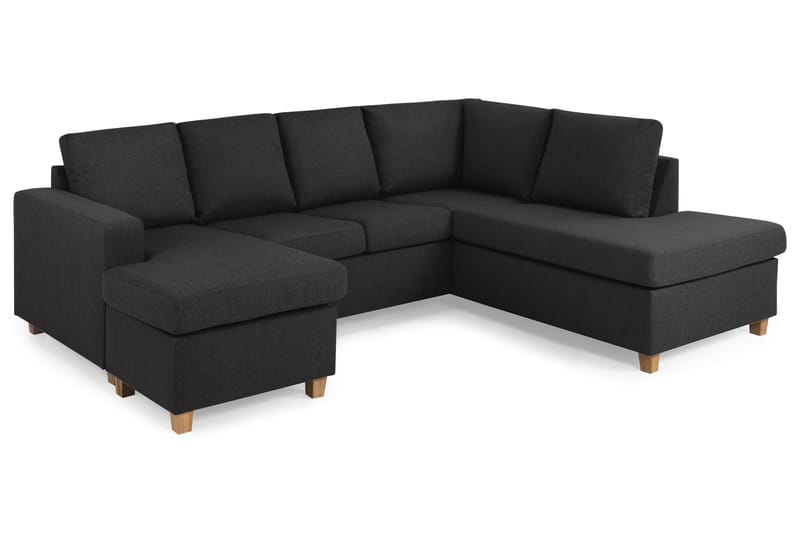 Crazy 4-sits Högervänd U-formad Large Soffa med Divan och Schäslong i Tyg - Antracit - Möbler - Soffa - Divansoffa & schäslongsoffa - 3 sits soffa med divan