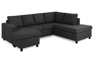 Crazy 4-sits Högervänd U-formad Large Soffa med Divan och Schäslong i Tyg - Antracit - Möbler - Soffa - Divansoffa & schäslongsoffa - 3 sits soffa med divan