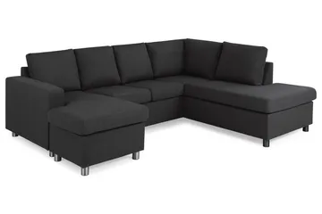 Crazy 4-sits Högervänd U-formad Large Soffa med Divan och Schäslong i Tyg - Antracit - Möbler - Soffa - Divansoffa & schäslongsoffa - 3 sits soffa med divan