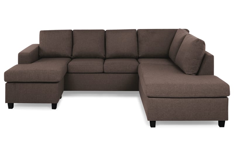 Crazy 4-sits Högervänd U-formad Small Soffa med Divan och Schäslong i Tyg - Brun - Möbler - Soffa - Divansoffa & schäslongsoffa - 3 sits soffa med divan