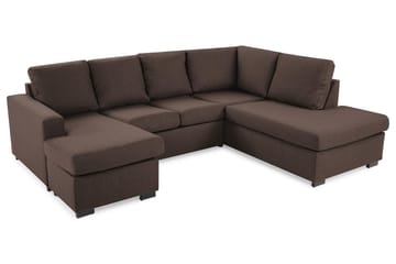 Crazy 4-sits Högervänd U-formad Small Soffa med Divan och Schäslong i Tyg - Brun - Möbler - Soffa - Divansoffa & schäslongsoffa - 3 sits soffa med divan
