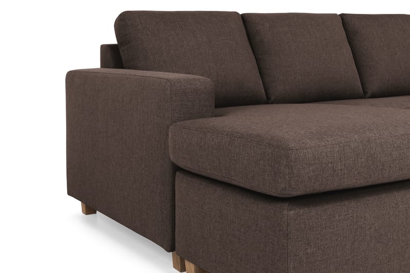 Crazy 4-sits Högervänd U-formad Small Soffa med Divan och Schäslong i Tyg - Brun - Möbler - Soffa - Divansoffa & schäslongsoffa - 3 sits soffa med divan
