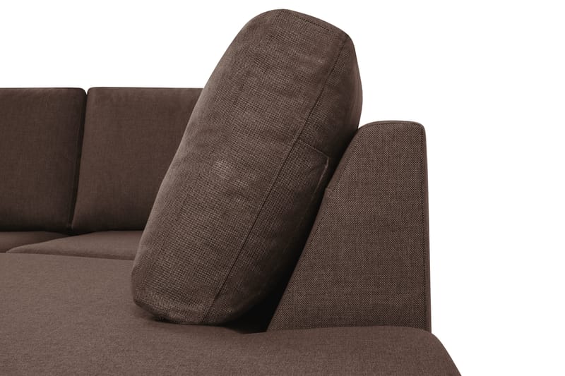 Crazy 4-sits Högervänd U-formad Small Soffa med Divan och Schäslong i Tyg - Brun - Möbler - Soffa - Divansoffa & schäslongsoffa - 3 sits soffa med divan