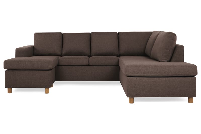 Crazy 4-sits Högervänd U-formad Small Soffa med Divan och Schäslong i Tyg - Brun - Möbler - Soffa - Divansoffa & schäslongsoffa - 3 sits soffa med divan
