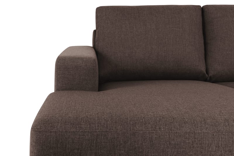 Crazy 4-sits Högervänd U-formad Small Soffa med Divan och Schäslong i Tyg - Brun - Möbler - Soffa - Divansoffa & schäslongsoffa - 3 sits soffa med divan