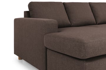 Crazy 4-sits Högervänd U-formad Small Soffa med Divan och Schäslong i Tyg - Brun - Möbler - Soffa - Divansoffa & schäslongsoffa - 3 sits soffa med divan