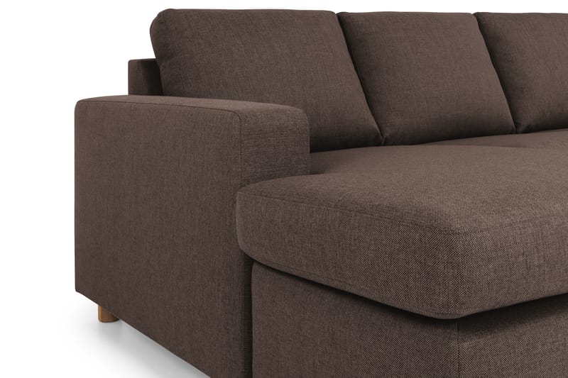 Crazy 4-sits Högervänd U-formad Small Soffa med Divan och Schäslong i Tyg - Brun - Möbler - Soffa - Divansoffa & schäslongsoffa - 3 sits soffa med divan