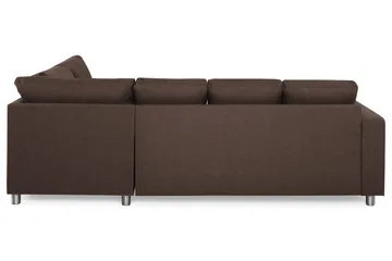 Crazy 4-sits Högervänd U-formad Small Soffa med Divan och Schäslong i Tyg - Brun - Möbler - Soffa - Divansoffa & schäslongsoffa - 3 sits soffa med divan