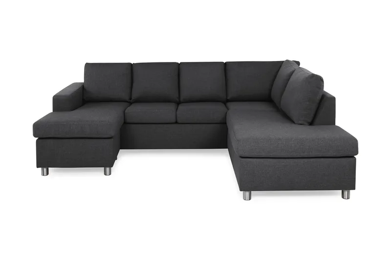 Crazy 4-sits Högervänd U-formad Small Soffa med Divan och Schäslong i Tyg - Mörkgrå - Möbler - Soffa - Divansoffa & schäslongsoffa - 3 sits soffa med divan