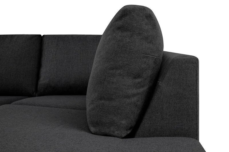 Crazy 4-sits Högervänd U-formad Small Soffa med Divan och Schäslong i Tyg - Mörkgrå - Möbler - Soffa - Divansoffa & schäslongsoffa - 3 sits soffa med divan