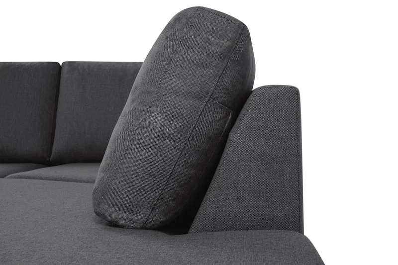 Crazy 4-sits Högervänd U-formad Small Soffa med Divan och Schäslong i Tyg - Mörkgrå - Möbler - Soffa - Divansoffa & schäslongsoffa - 3 sits soffa med divan