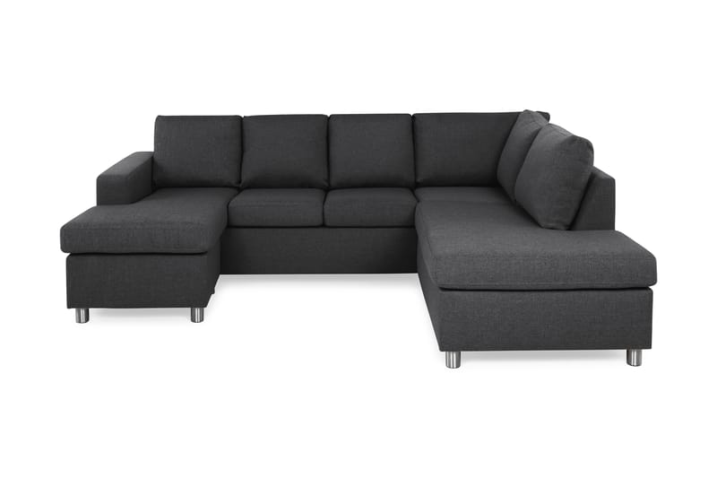 Crazy 4-sits Högervänd U-formad Small Soffa med Divan och Schäslong i Tyg - Mörkgrå - Möbler - Soffa - Divansoffa & schäslongsoffa - 3 sits soffa med divan