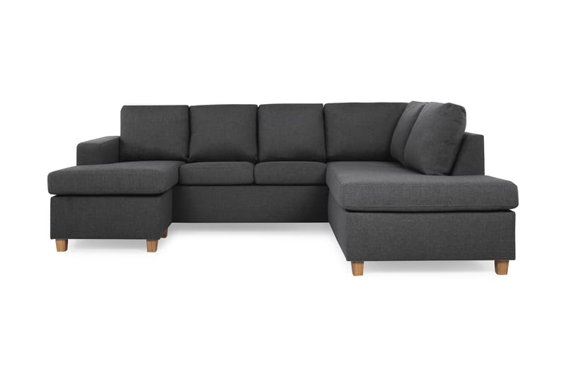 Crazy 4-sits Högervänd U-formad Small Soffa med Divan och Schäslong i Tyg - Mörkgrå - Möbler - Soffa - Divansoffa & schäslongsoffa - 3 sits soffa med divan