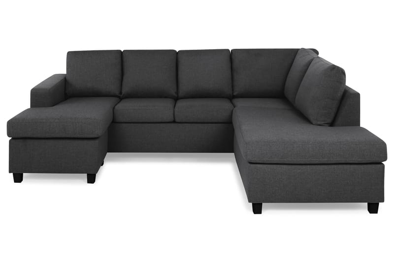 Crazy 4-sits Högervänd U-formad Small Soffa med Divan och Schäslong i Tyg - Mörkgrå - Möbler - Soffa - Divansoffa & schäslongsoffa - 3 sits soffa med divan
