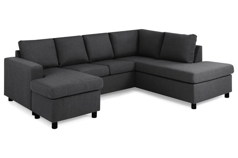 Crazy 4-sits Högervänd U-formad Small Soffa med Divan och Schäslong i Tyg - Mörkgrå - Möbler - Soffa - Divansoffa & schäslongsoffa - 3 sits soffa med divan