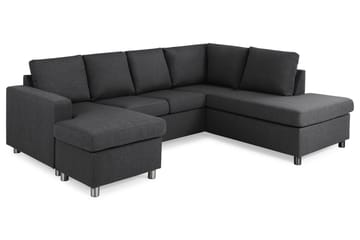 Crazy 4-sits Högervänd U-formad Small Soffa med Divan och Schäslong i Tyg - Mörkgrå - Möbler - Soffa - Divansoffa & schäslongsoffa - 3 sits soffa med divan