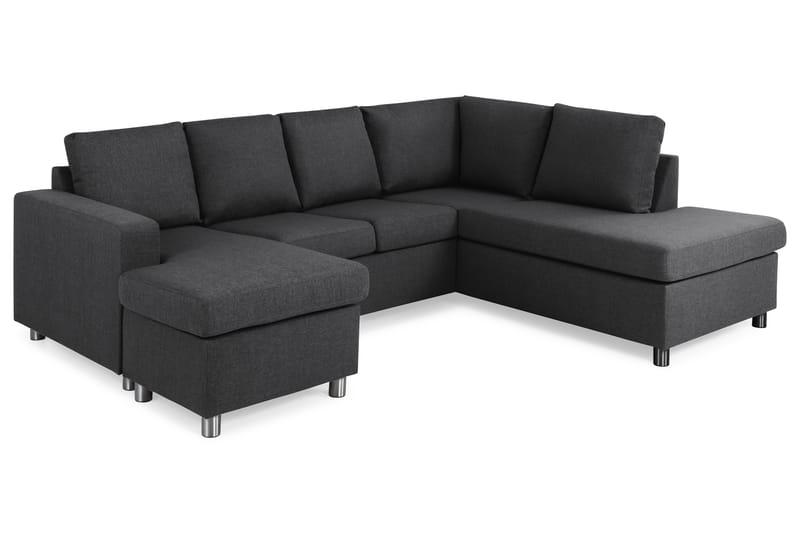 Crazy 4-sits Högervänd U-formad Small Soffa med Divan och Schäslong i Tyg - Mörkgrå - Möbler - Soffa - Divansoffa & schäslongsoffa - 3 sits soffa med divan