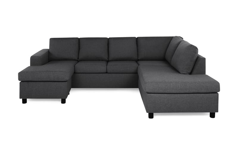Crazy 4-sits Högervänd U-formad Small Soffa med Divan och Schäslong i Tyg - Mörkgrå - Möbler - Soffa - Divansoffa & schäslongsoffa - 3 sits soffa med divan