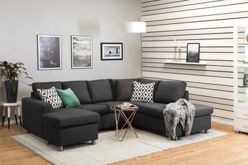 Crazy 4-sits Högervänd U-formad Small Soffa med Divan och Schäslong i Tyg - Mörkgrå - Möbler - Soffa - Divansoffa & schäslongsoffa - 3 sits soffa med divan