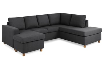 Crazy 4-sits Högervänd U-formad Small Soffa med Divan och Schäslong i Tyg - Mörkgrå - Möbler - Soffa - Divansoffa & schäslongsoffa - 3 sits soffa med divan